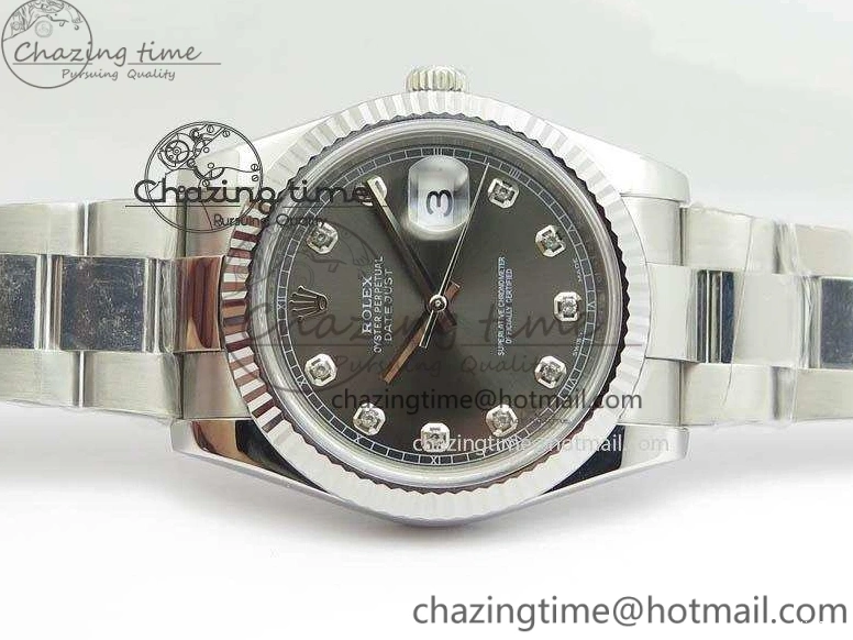 MiroTime 0105 GoodFit DateJust 41mm 126334 Noob 1:1 Best Edition Fluted Bezel Gray Diam Dial On SS Oyster Bracelet A 3585